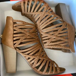 Tan Strappy Guess Heels